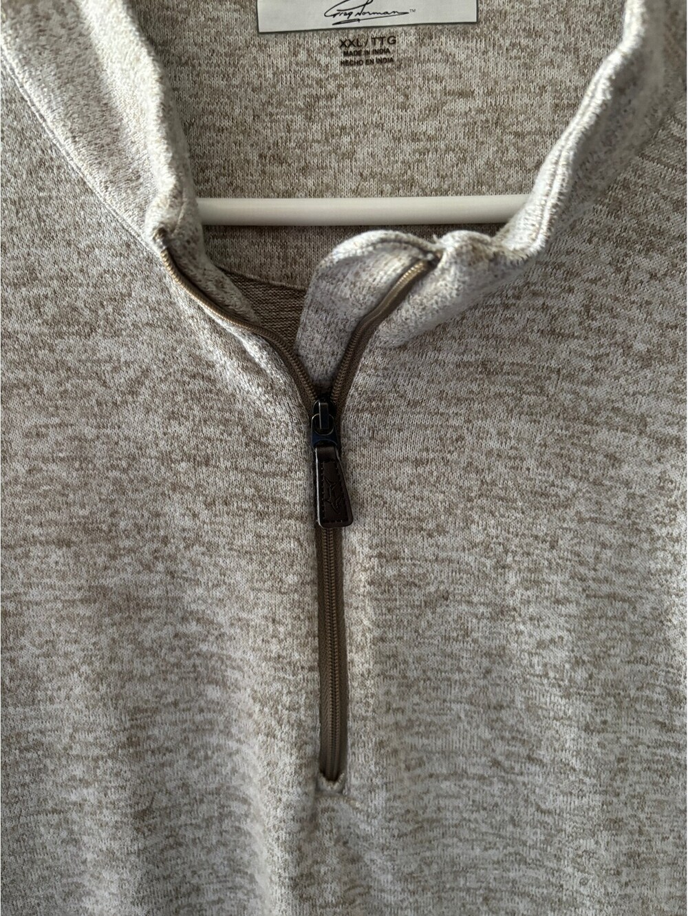 Greg Norman Men's XXL Heather Gray 1/4 Zip Pullover Sweater - Picture 5 of 9
